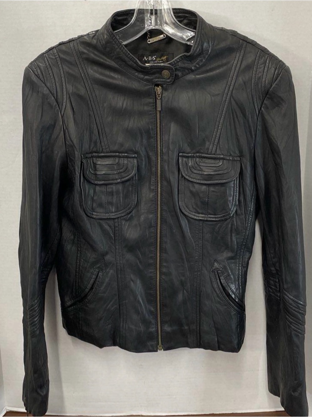 Vintage A.B.S by Allen Schwartz Leather Moto Jacket. Sz Large
